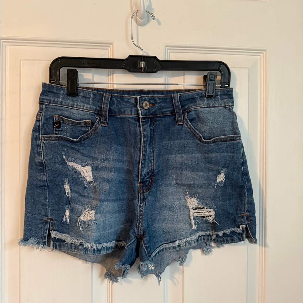 KanCan Blue Distressed Jean Shorts